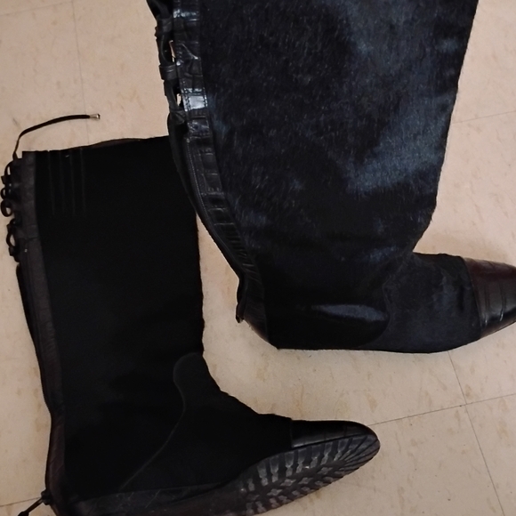 Shoes - Black PONY 🐴 Hair Below Knee-High Boots